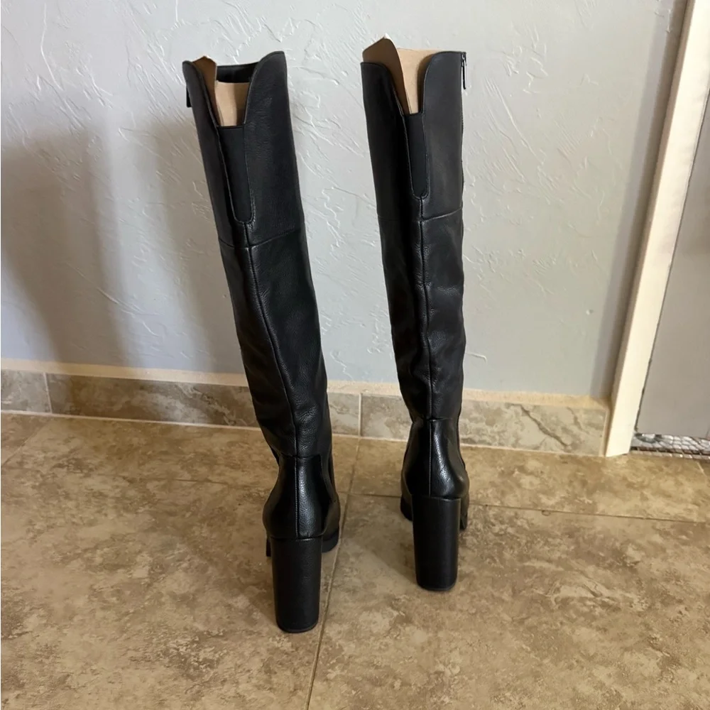 Circus by Sam Edelman Black Platform Knee High Boots Block Heel Size 8.5